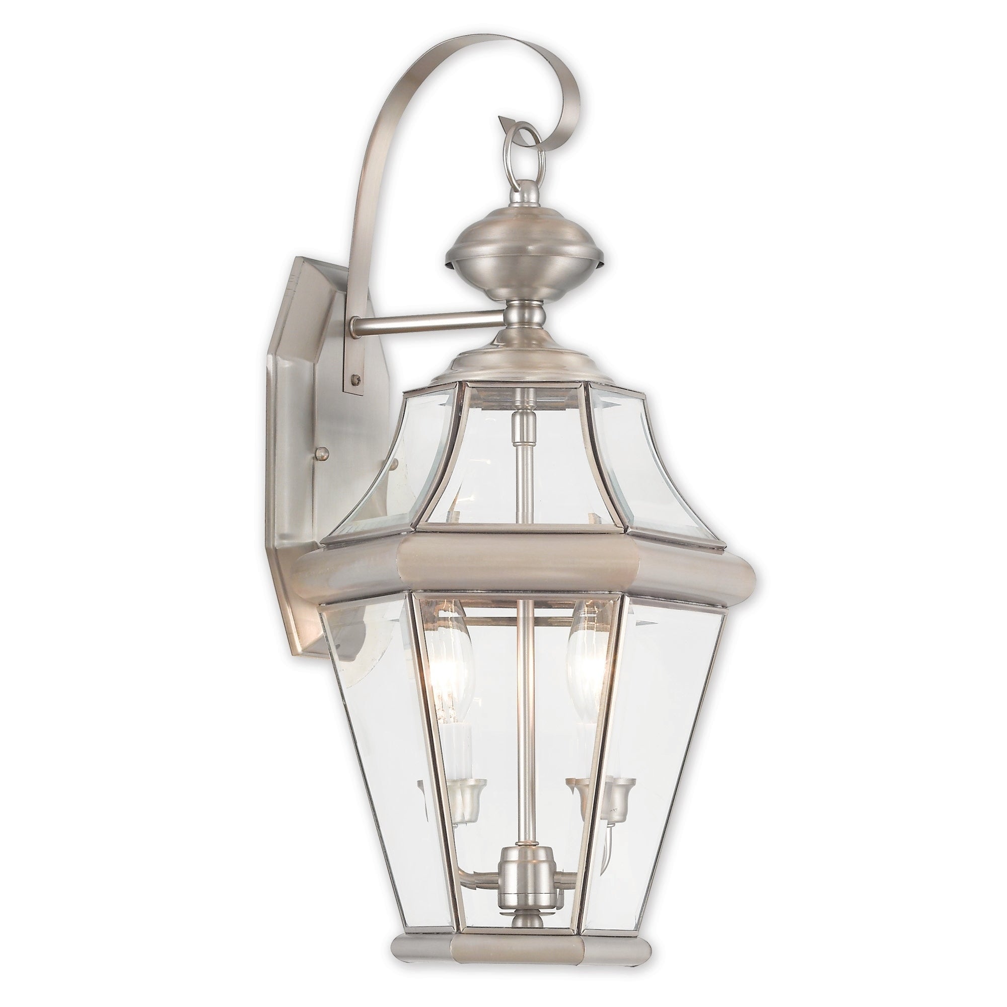 Livex Lighting Georgetown 2-Light Brushed Nickel Outdoor Wall Lantern - 10.25