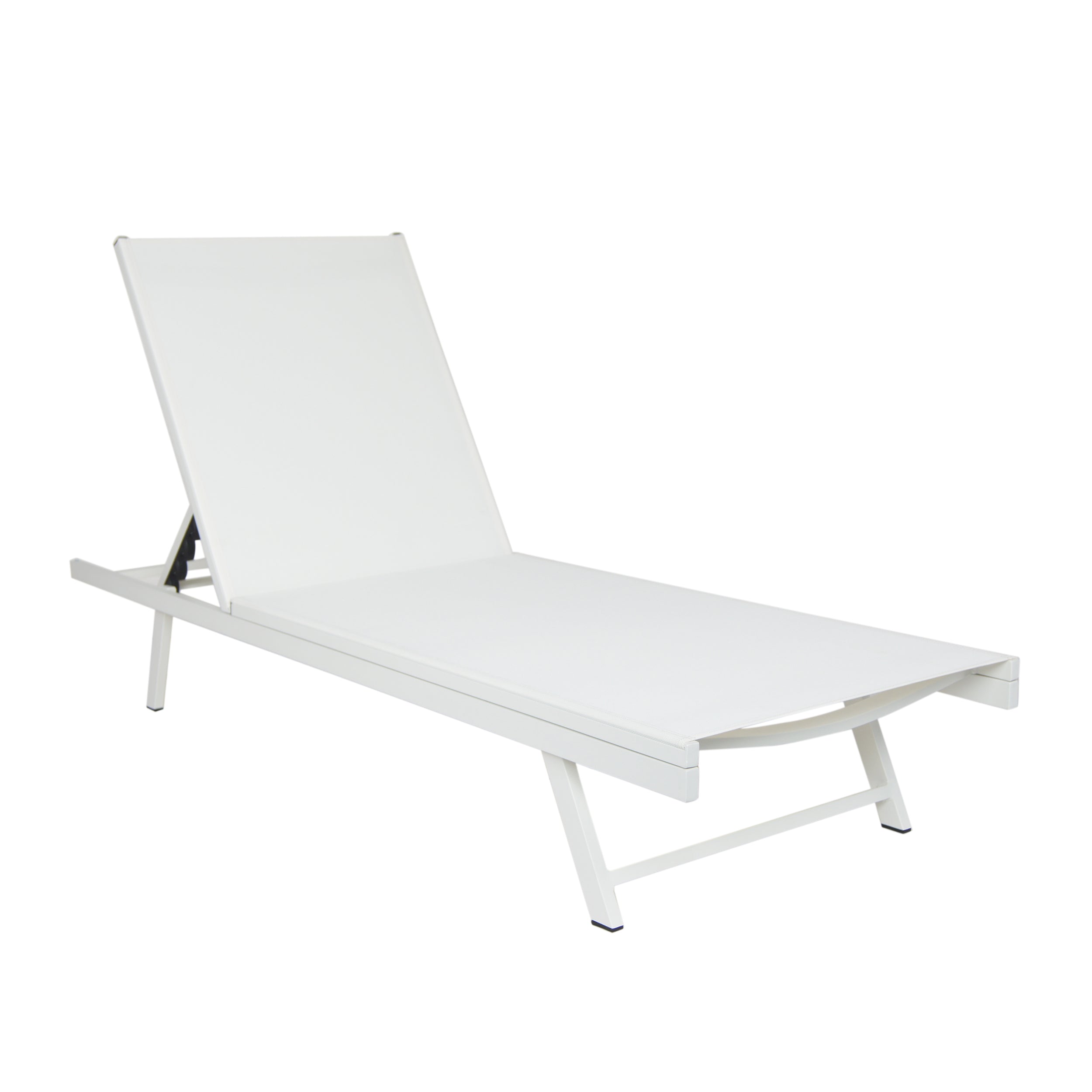 Randy Outdoor Aluminum and Mesh Chaise Lounge (Set of 4), White