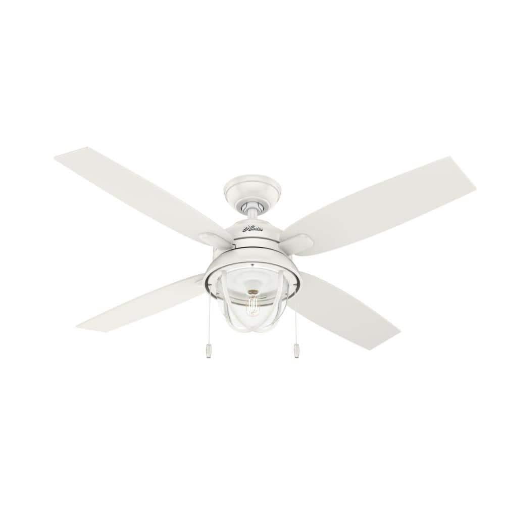 Hunter Barnes Bay 52 in IndoorOutdoor Fresh White LED Ceiling Fan with Light Kit