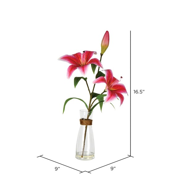 Vickerman Artificial Lily In Glass