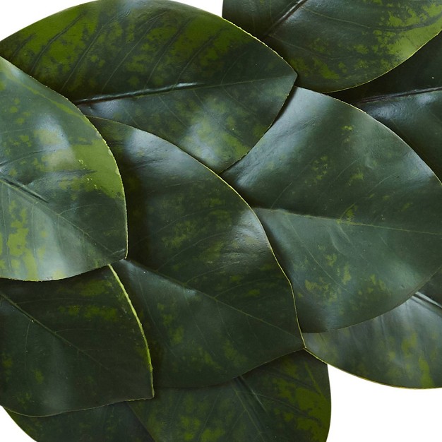 Artificial Magnolia Leaf Wreath Nearly Natural