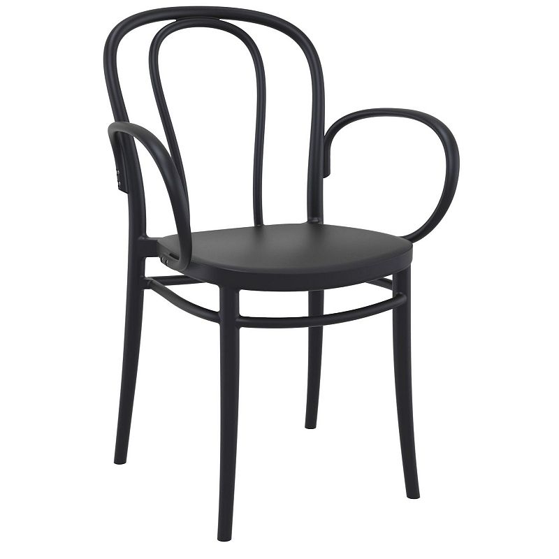 33.5 Black Stackable Patio XL Dining Armchair