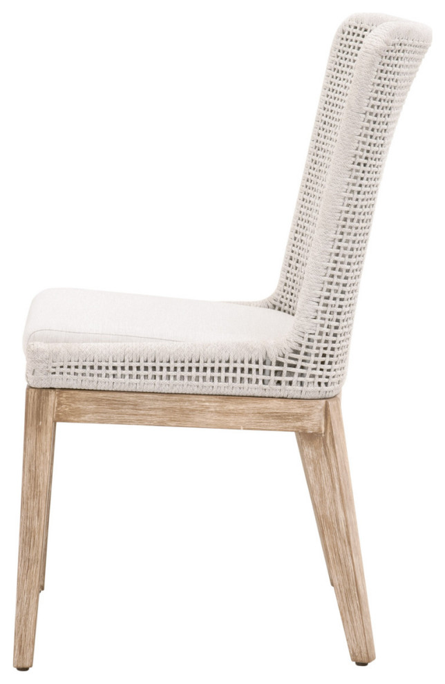 Essentials For Living Woven Mesh Dining Chair  White Rope   Set of 2   Beach Style   Dining Chairs   by Unlimited Furniture Group  Houzz