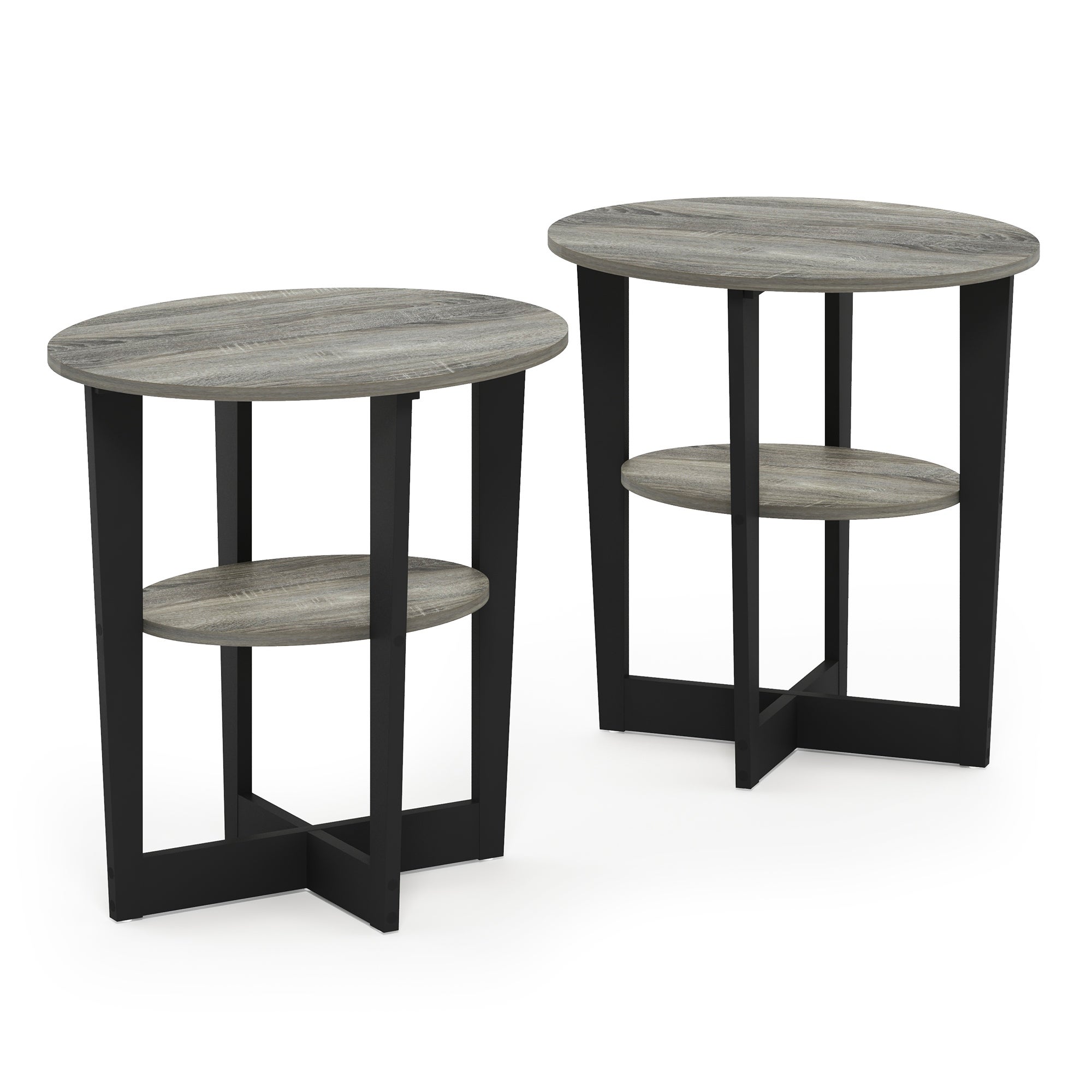 Furinno JAYA Oval End Table， Set of Two