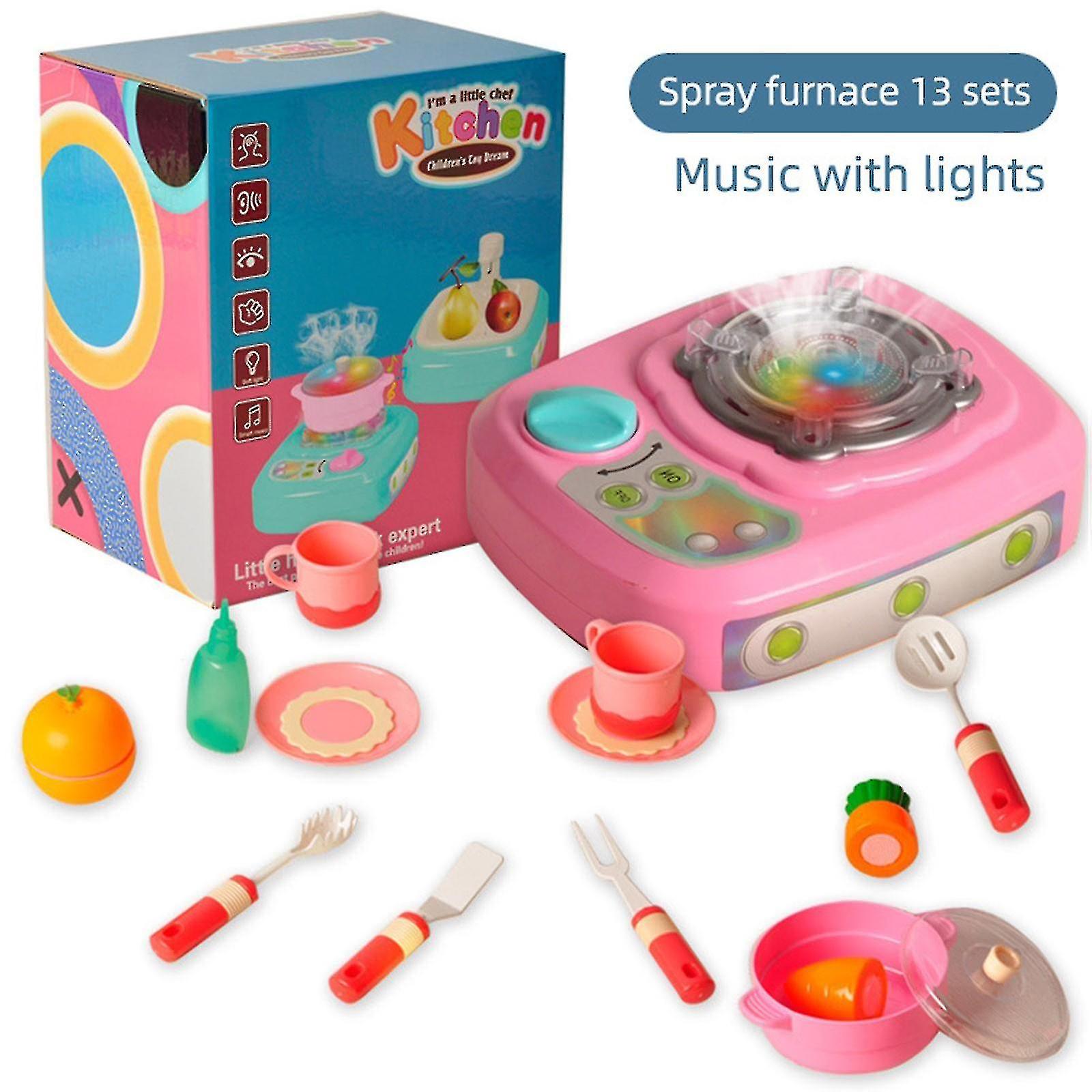 Children's Kitchen Toy Set With Spray Light Music Educational Gifts For Girl Boy