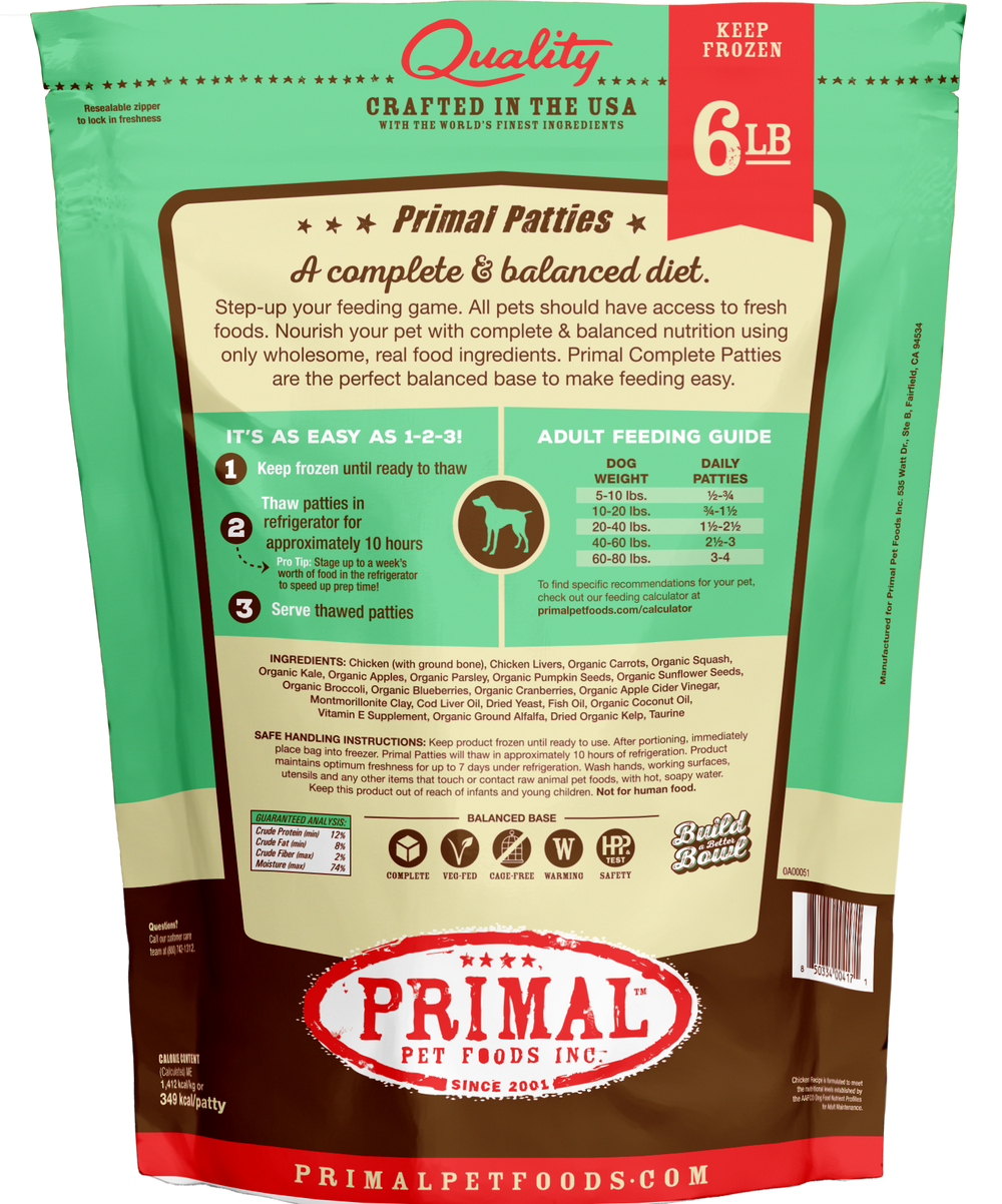 Primal Raw Frozen Chicken Formula Nuggets For Dogs