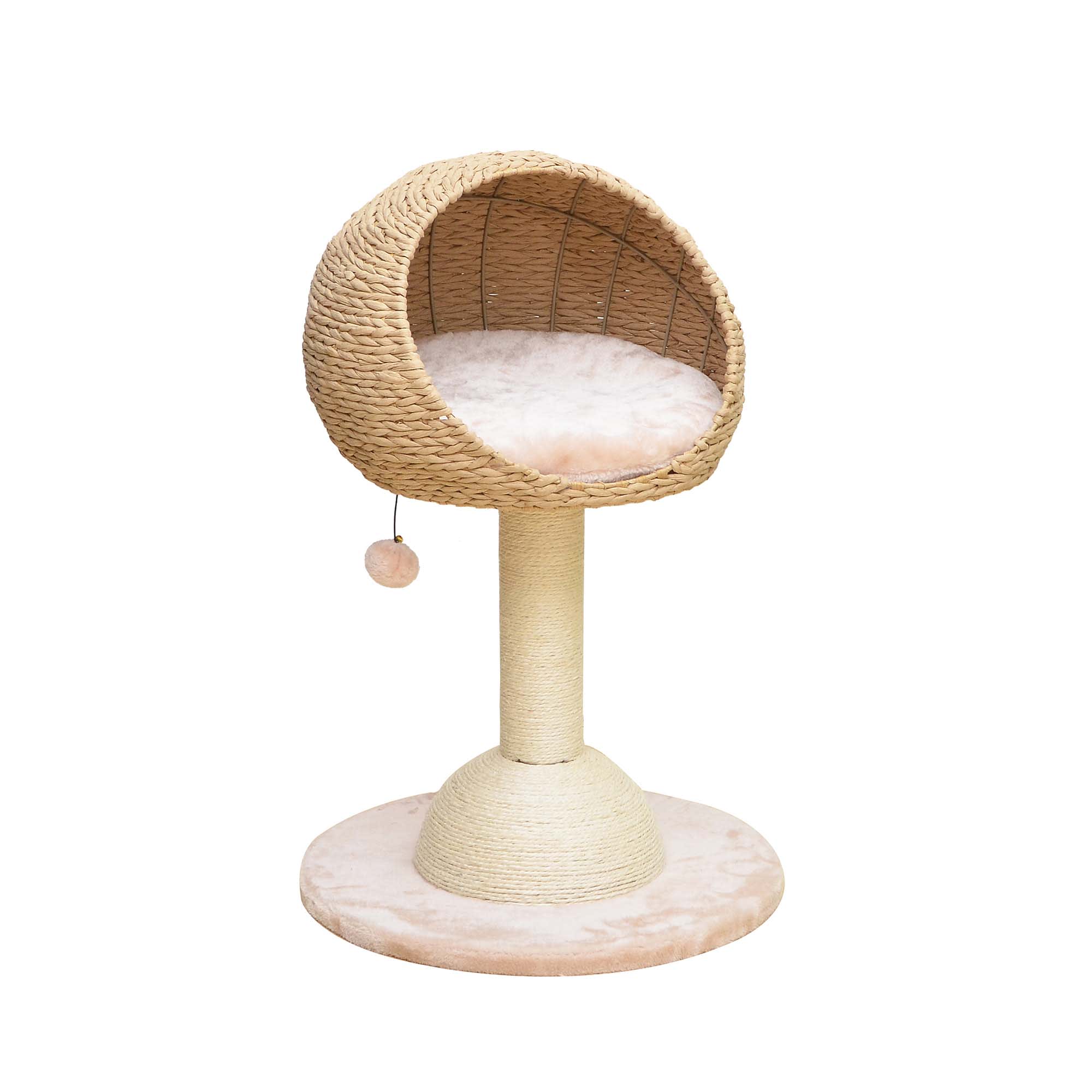 PetPals Group Lookout Eco-Friendly Boho Cat Perch with Natural Sisal Scratching Post， 29