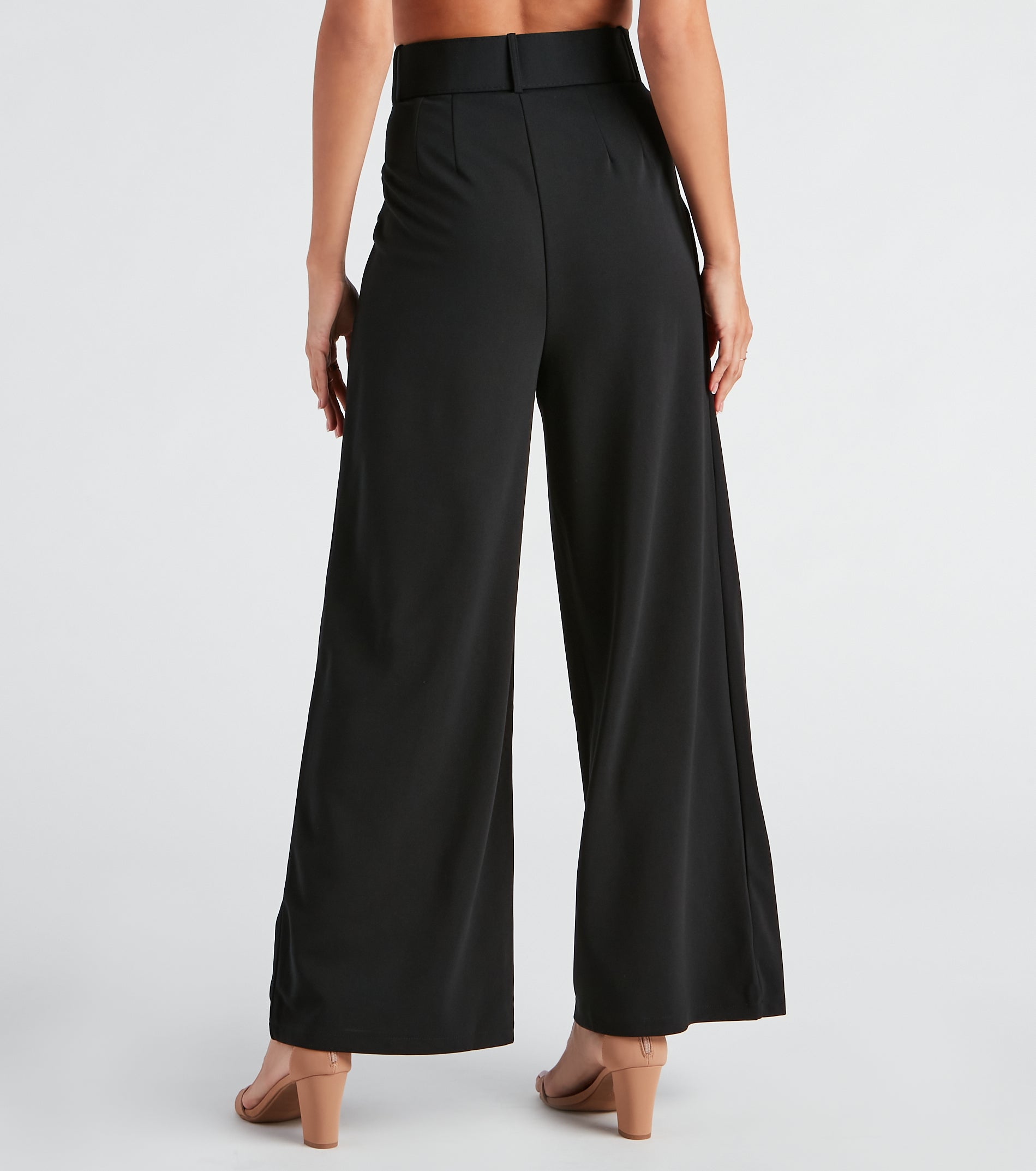 Flip In Reverse Belted Trouser Pants