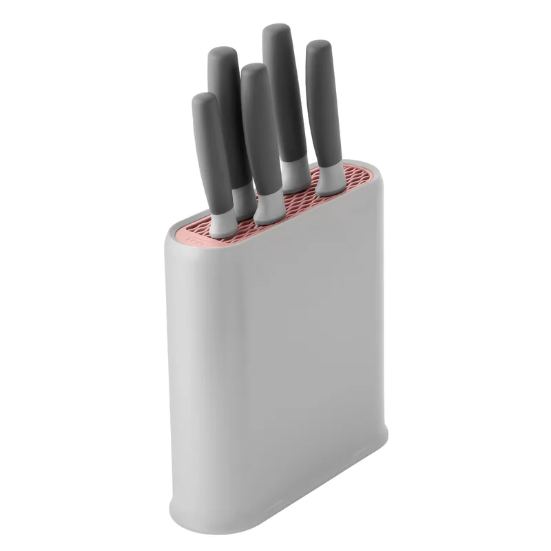 BergHOFF Leo 6-Piece Gray Stainless Steel Knife Set with Block