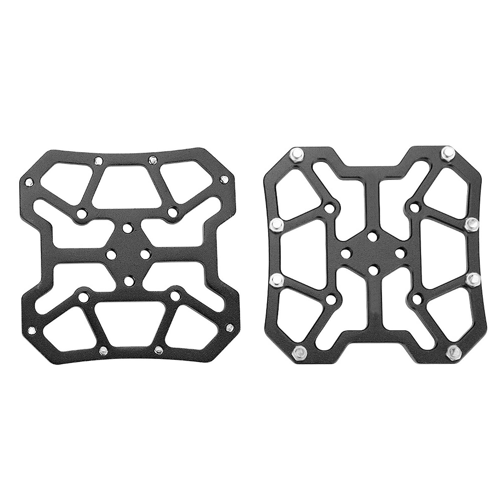 1 Pair Aluminum Alloy Bike Bicyle Clipless Pedal Platform Adapters For Spd(black)