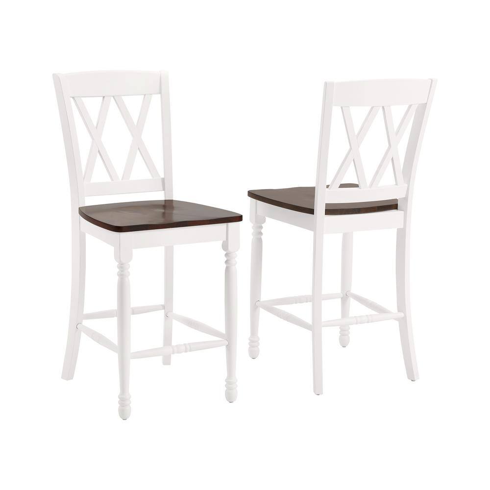 CROSLEY FURNITURE Shelby White Counter Height Stool (Set of 2) CF501024-WH