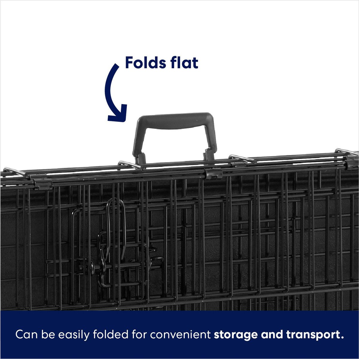 Frisco Heavy Duty Fold and Carry Double Door Collapsible Wire Dog Crate