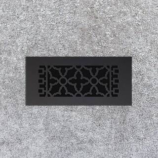 Reggio Registers Scroll Series 4 in. x 10 in. Cast Iron Grille Black without Mounting Holes 612-NH