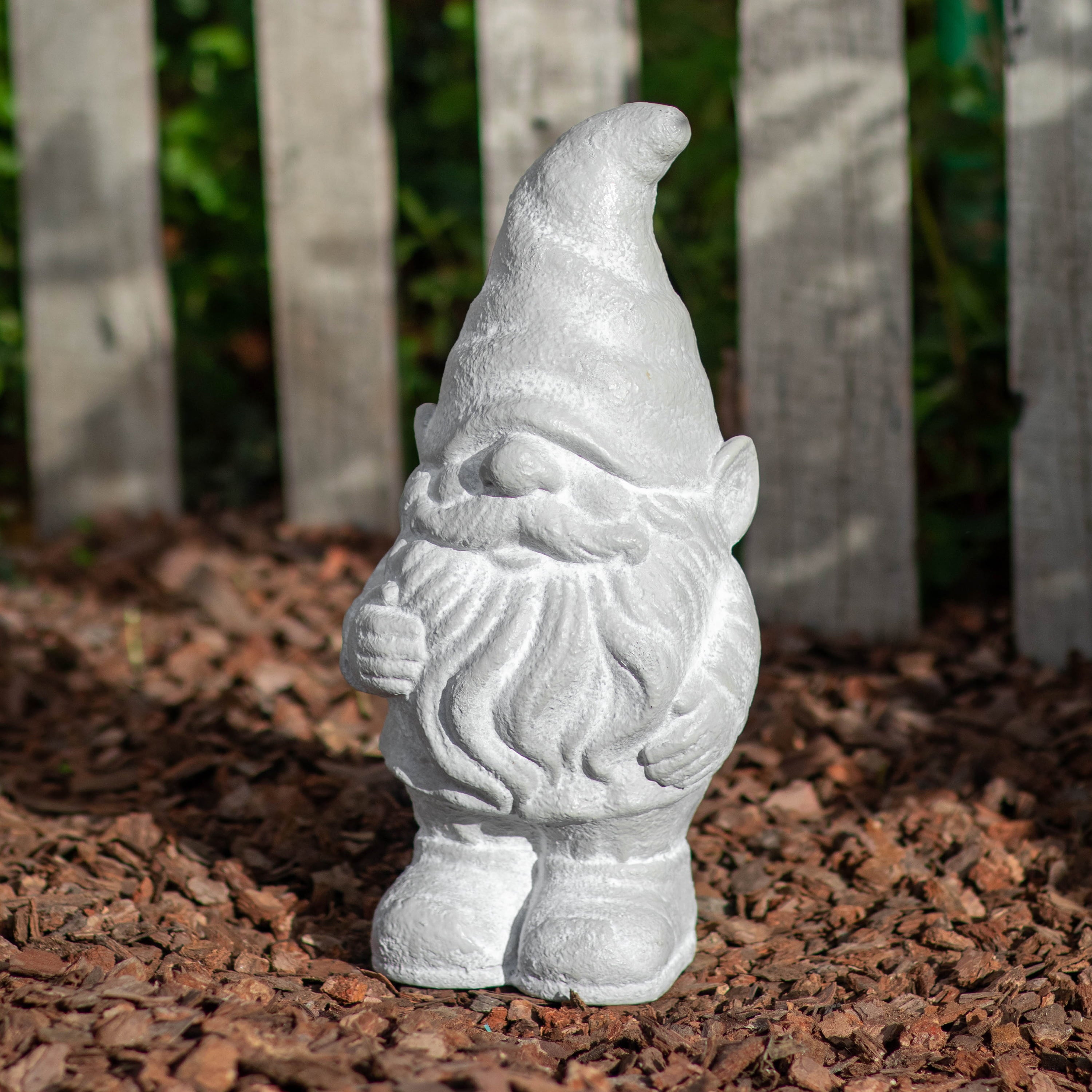 BHG Outdoor Grey Gnome Garden Statue, 5.75in L x 4.75in W x 12.5in H