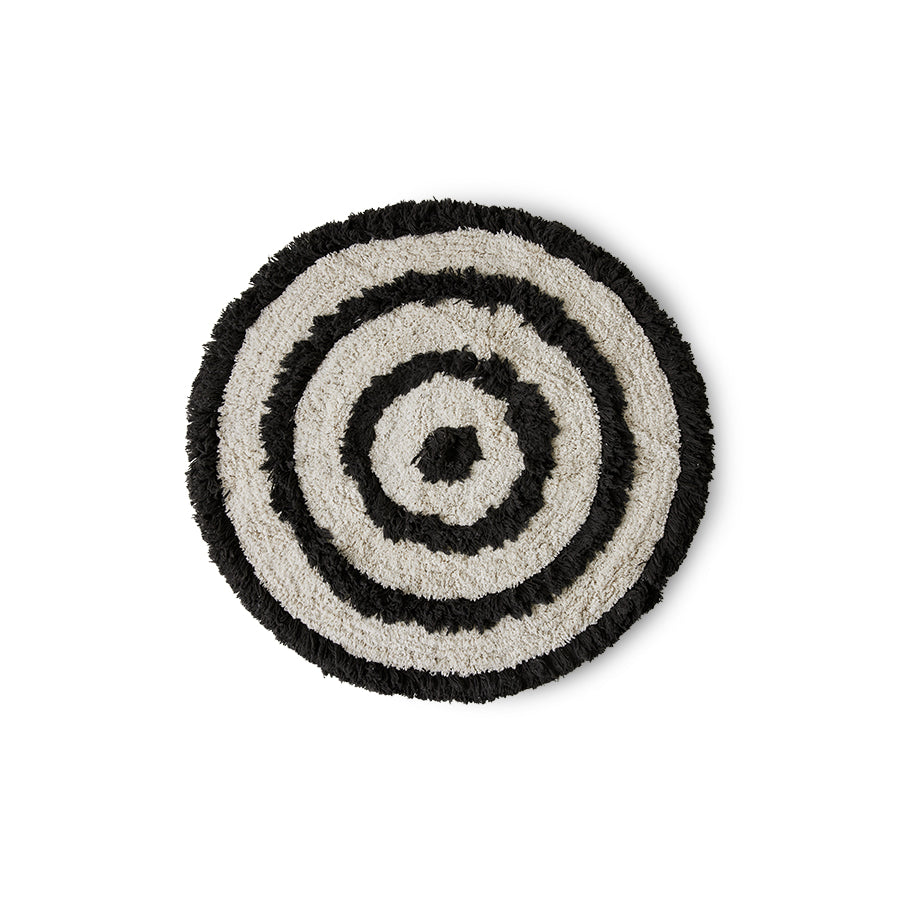 Round bath mat rug monochrome (31.5