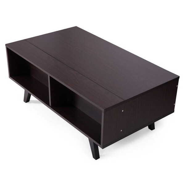 Lift Top Coffee Table Wood Cocktail Table with Storage Shelf