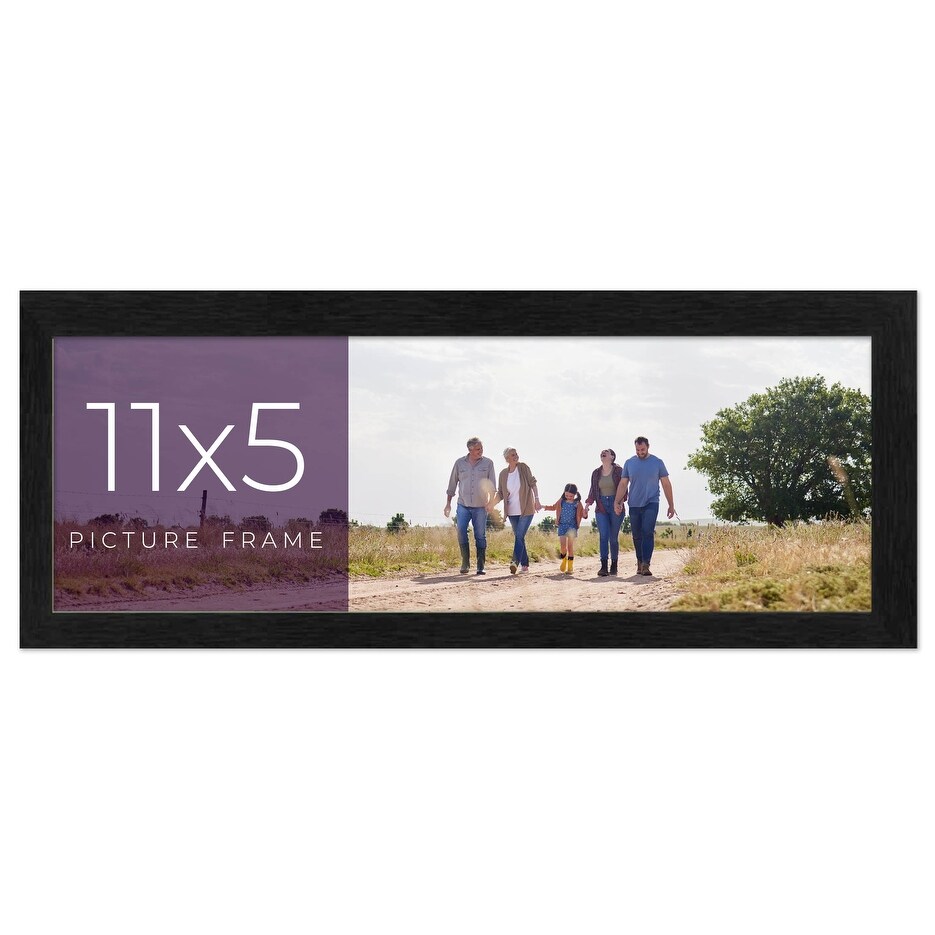 11x5 Black Picture Frame   Wood Picture Frame Complete with UV