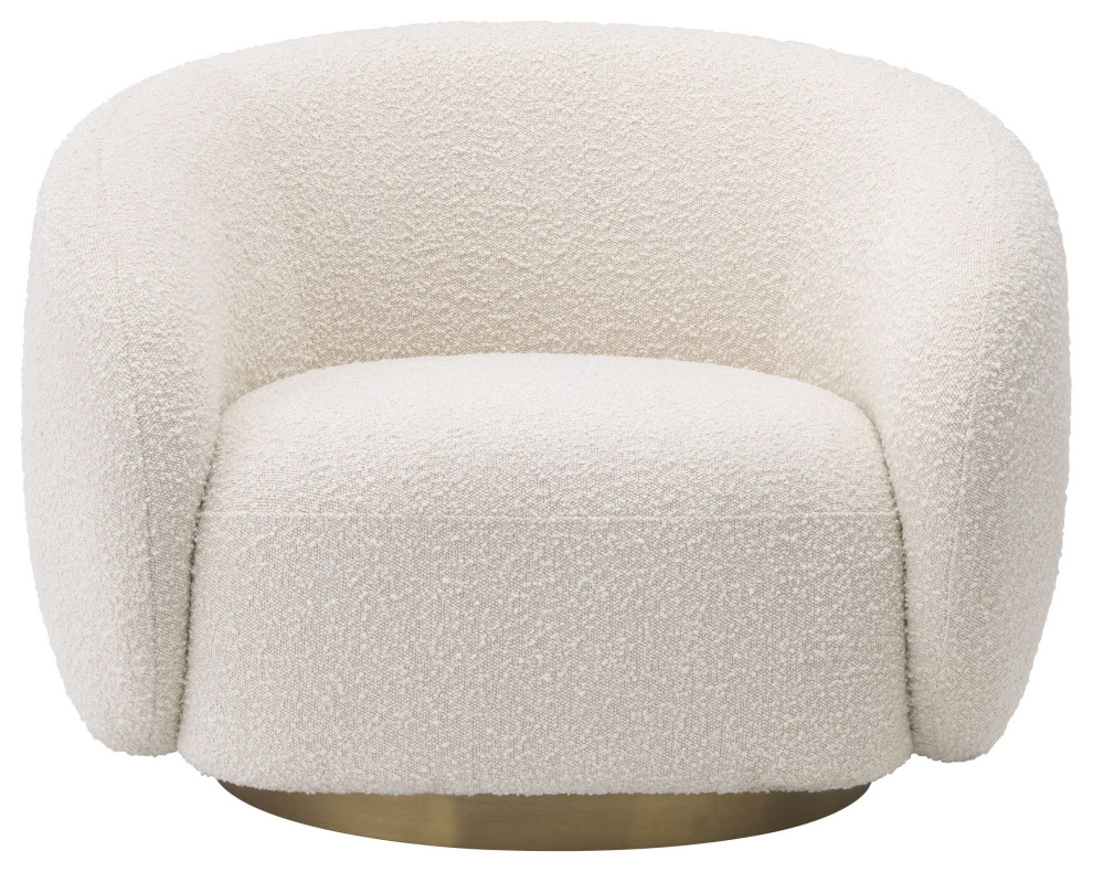 Boucle Curved Swivel Chair  Eichholtz Brice   Contemporary   Armchairs And Accent Chairs   by Oroa   Distinctive Furniture  Houzz