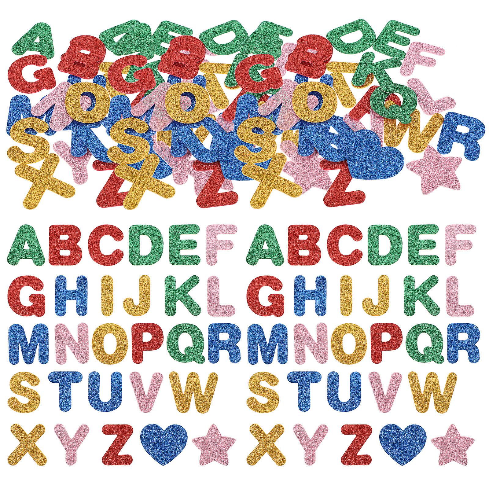 5 Bags Glitter Alphabet Sticker Decorative Decals Letter Sticker Self-adhesive Sticker