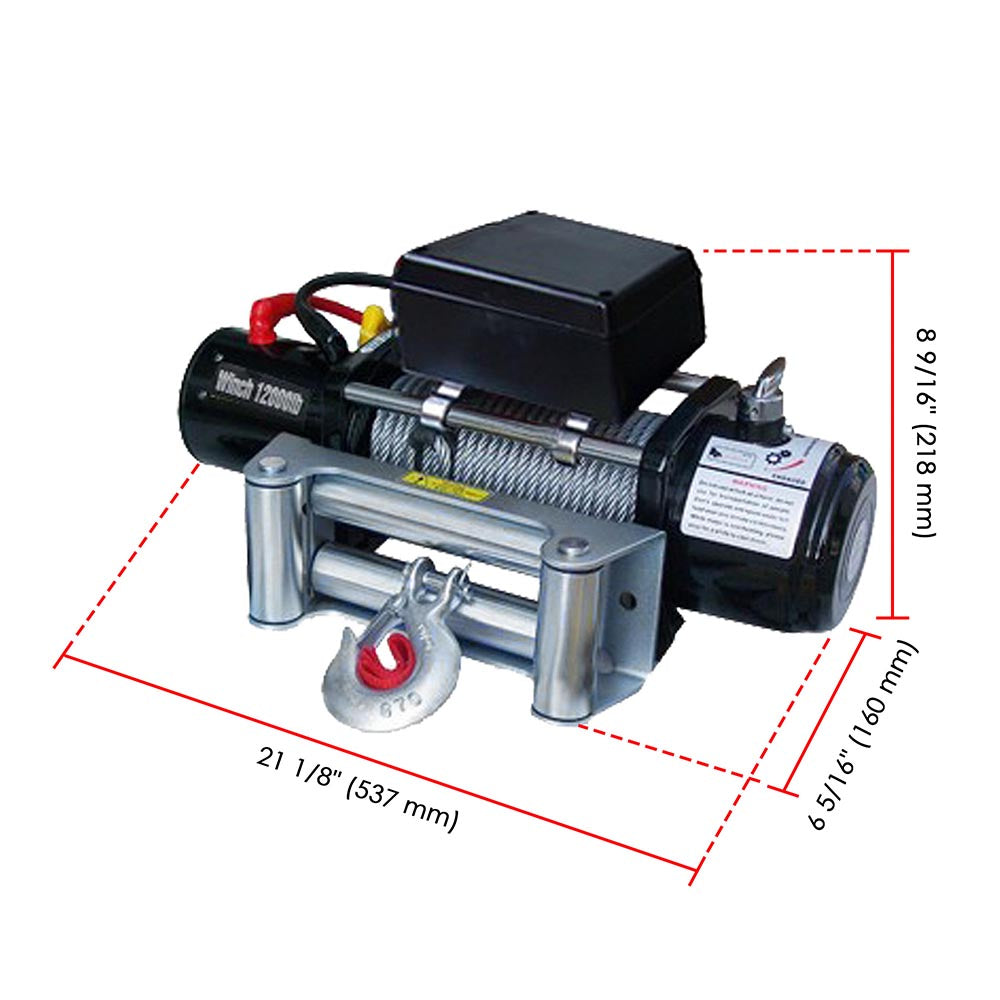 Yescom Electric Winch Industrial Remote Control 12000 12v