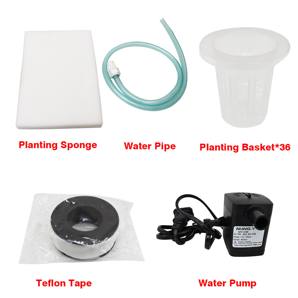 TECHTONGDA Hydroponic 36 Holes Site Grow Kit Pipeline Vegetable Planter Garden Plant System Indoor Grow Kit