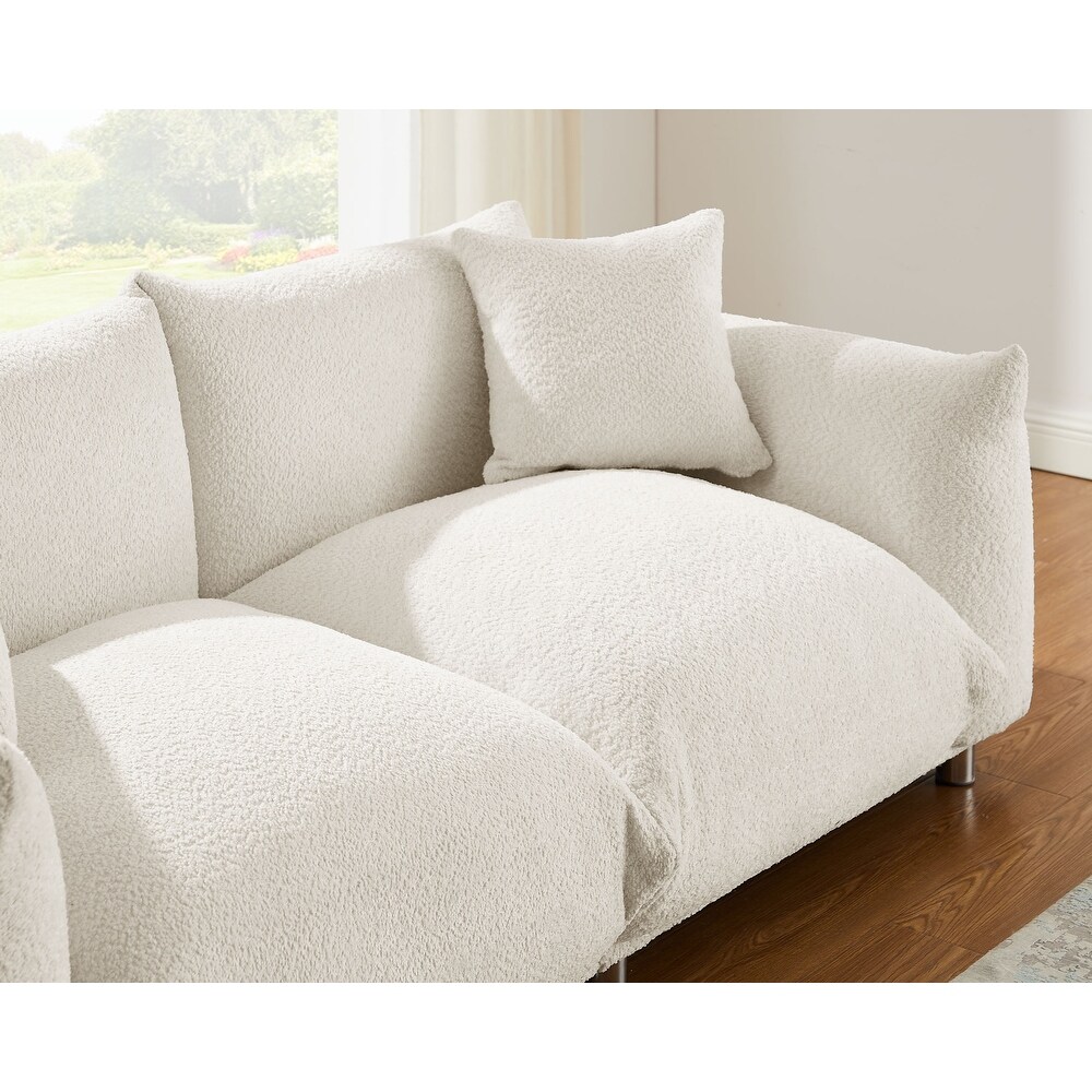 78.2nch Wide Boucle Sofa  Scandinavian style Couch  Loveseat