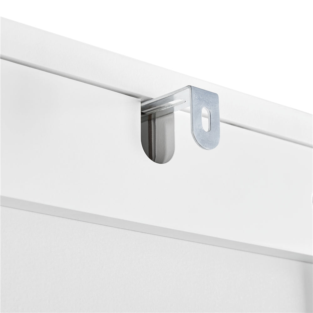 Topeakmart Over-the-Toilet Storage Cabinet with 2-Door Tempered Glass Cabinet, White