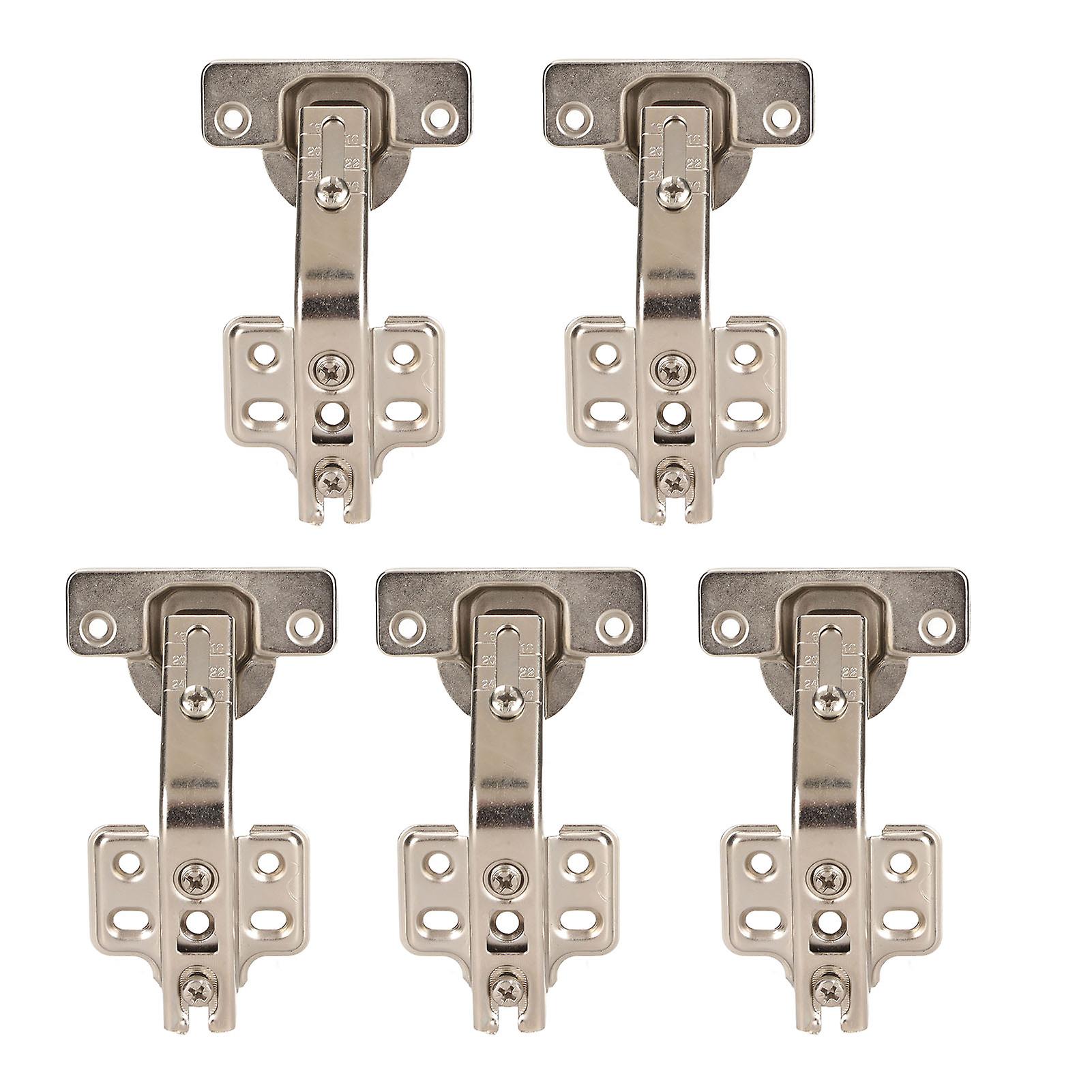 5pcs Hydraulic Buffer Hinge Replacement Slow Close Stainless Steel Frameless Cabinet Doors Hinges For Cabinet Doors