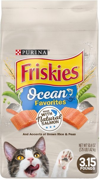 Friskies Ocean Favorites with Natural Salmon Dry Cat Food