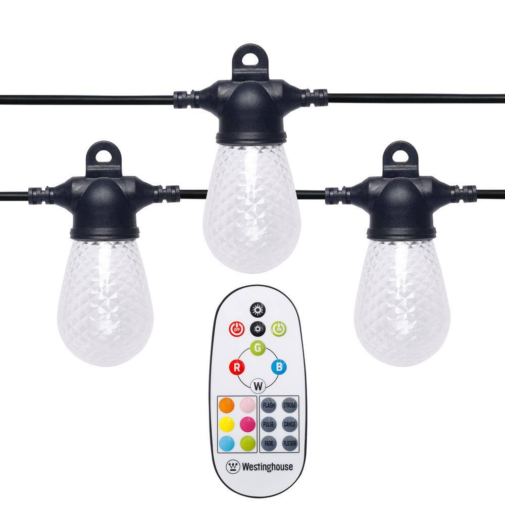 Westinghouse Outdoor 48 ft. 24-Light Solar Powered Edison Bulb LED String Light with Color Change Feature and Remote SR29ST01C-99