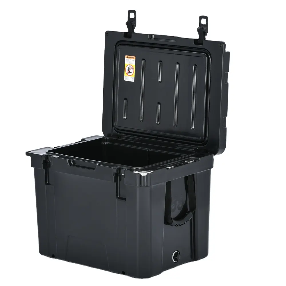 High performance rotomolded ice chest cooler box 55QT with bottle opener ruler mold on lid