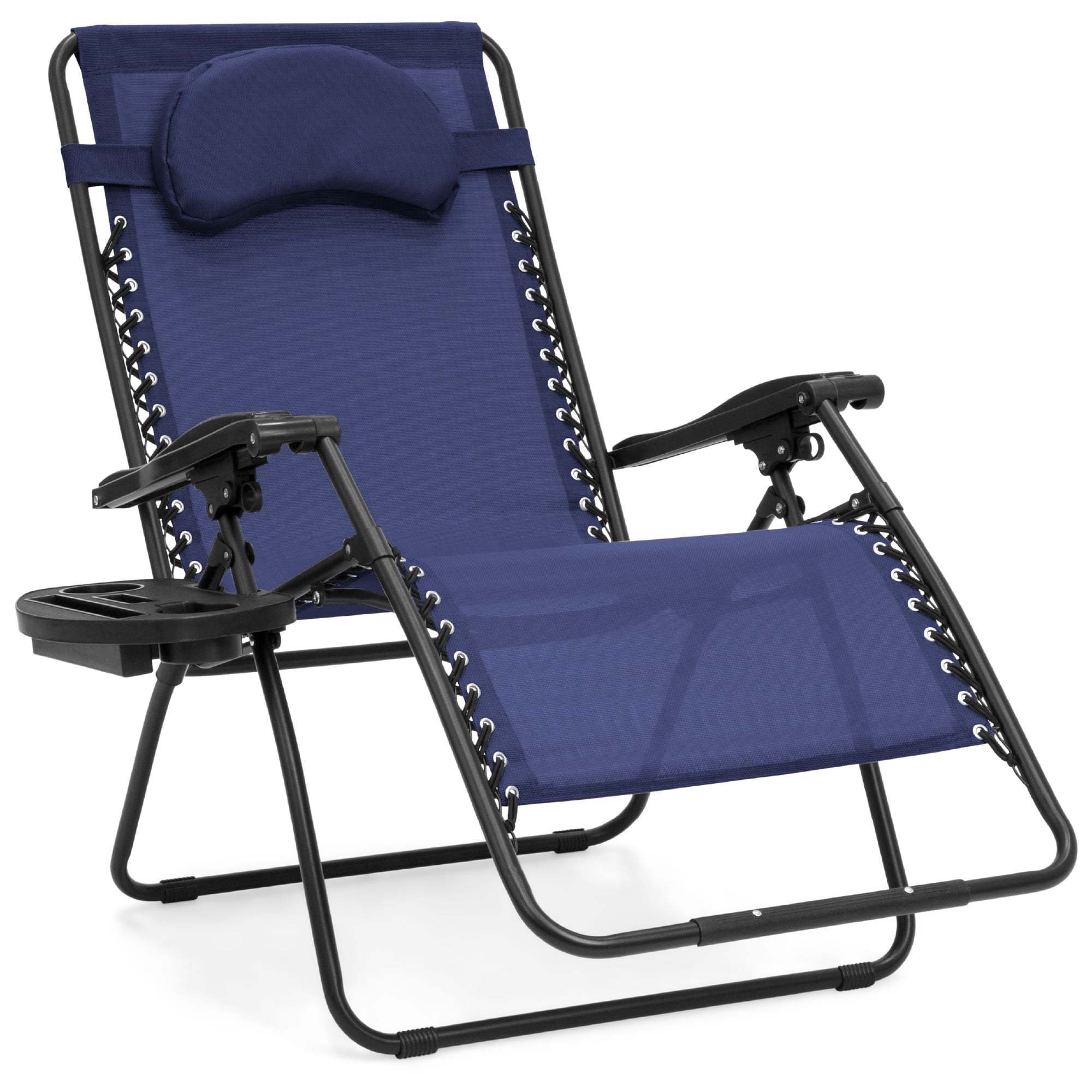 Best Choice Products Oversized Zero Gravity Chair, Folding Outdoor Patio Lounge Recliner w/ Cup Holder - Navy