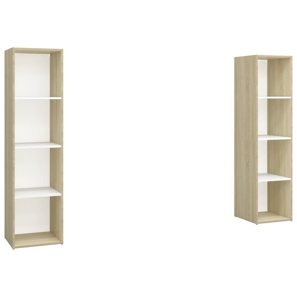 TV Cabinets 2 pcs White and Sonoma Oak 56.1