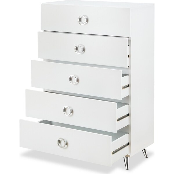 Aoolive Elms Chest Storage Cabinet for Bedroom in White - - 35561330