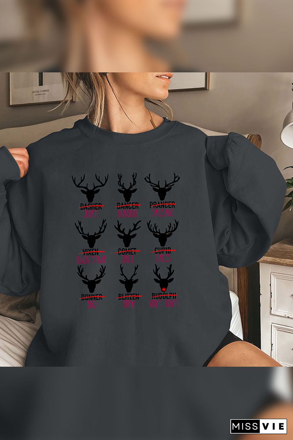 Christmas Reindeer,Reindeer Varieities,2023 Merry Christmas Sweatshirt Wholesale