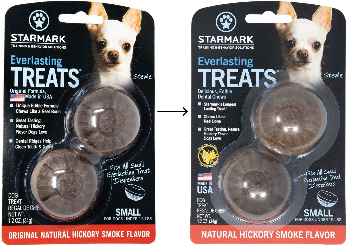 Starmark Everlasting Natural Hickory Smoke Flavored Dental Dog Treats， Small， 2 count