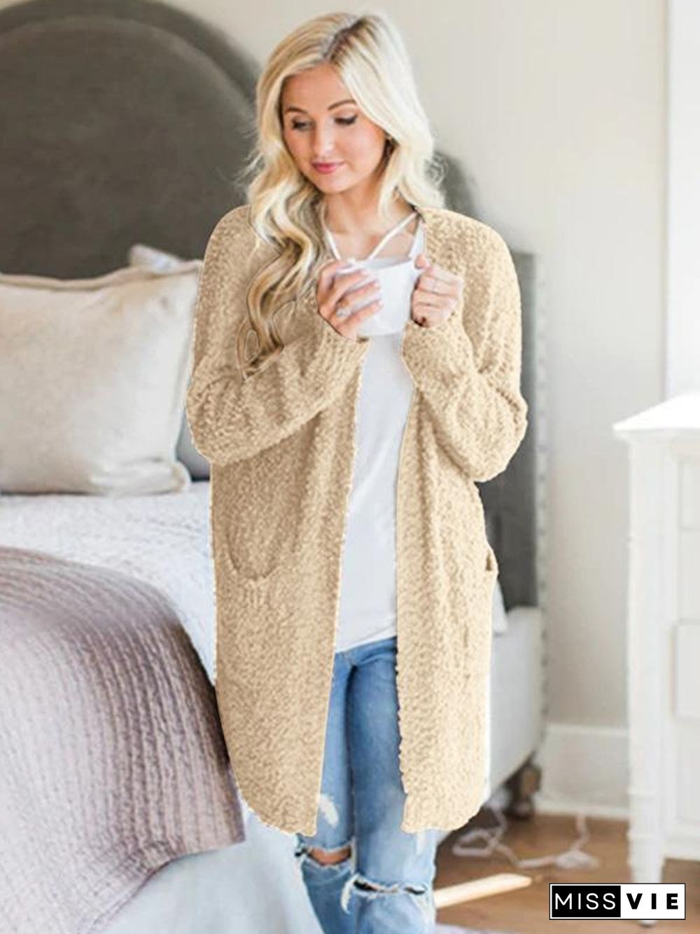 4 Colors Knitting Cardigan Tops