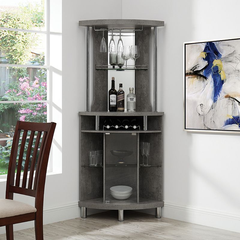 Modern Corner Bar Storage Cabinet