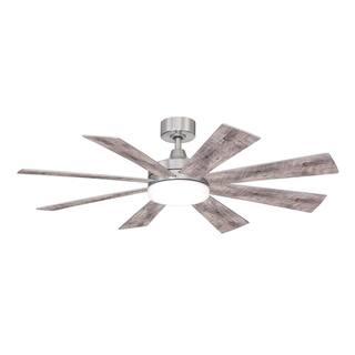 Hampton Bay Bayla 52 in. Integrated CCT LED Indoor Brushed Nickel Ceiling Fan with Light and Remote Control Included AK401A-BN