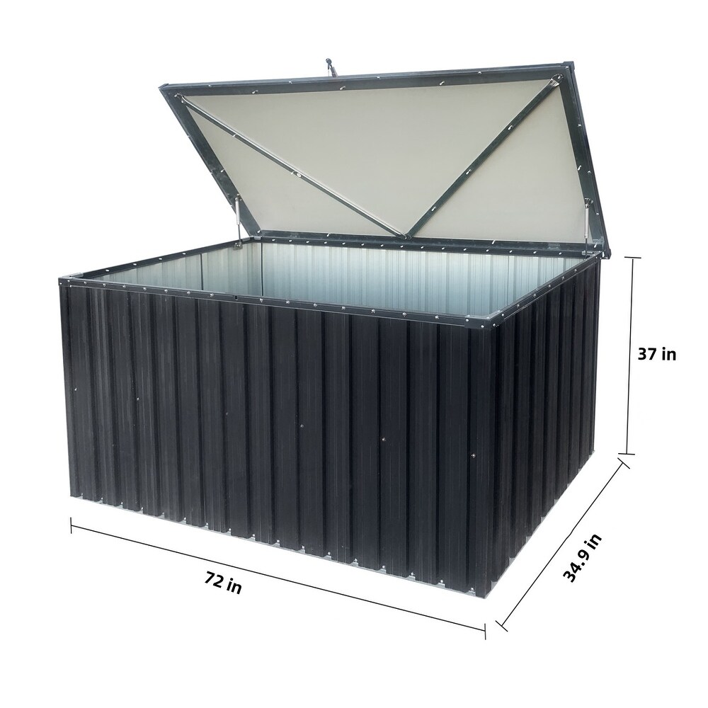 Outdoor Large Waterproof Metal Deck Box  Garden Lockable Storage Bin