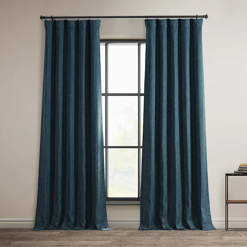 EFF Faux Linen Blackout Window Curtain