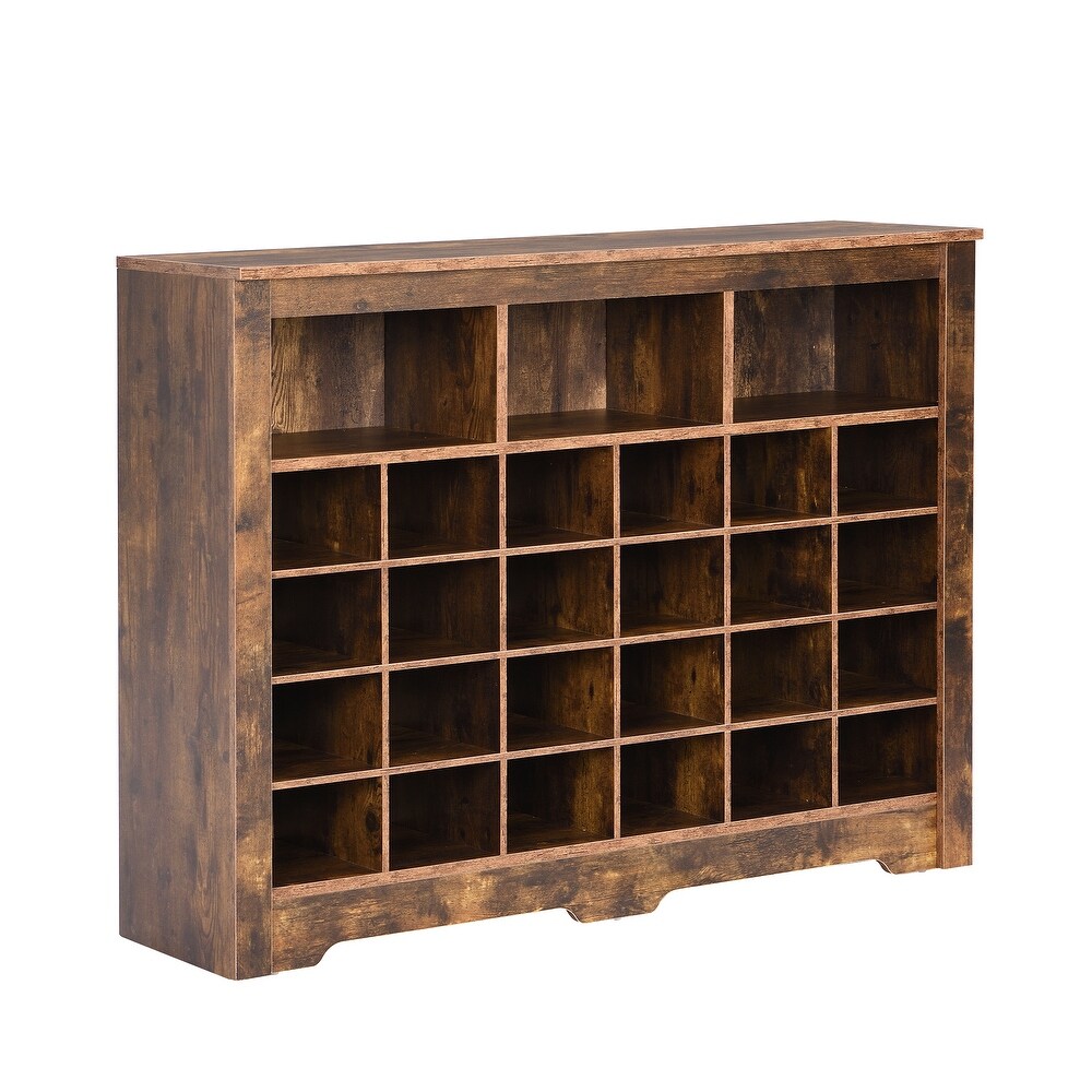 24 Shoe Cubby Cabinet with Curved Base