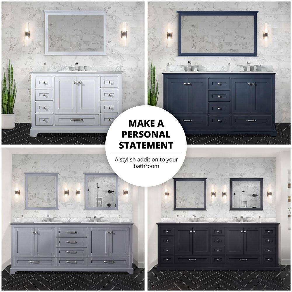 Lexora Dukes 84 in. W x 22 in. D Dark Grey Double Bath Vanity and Carrara Marble Top LD342284DBDS000