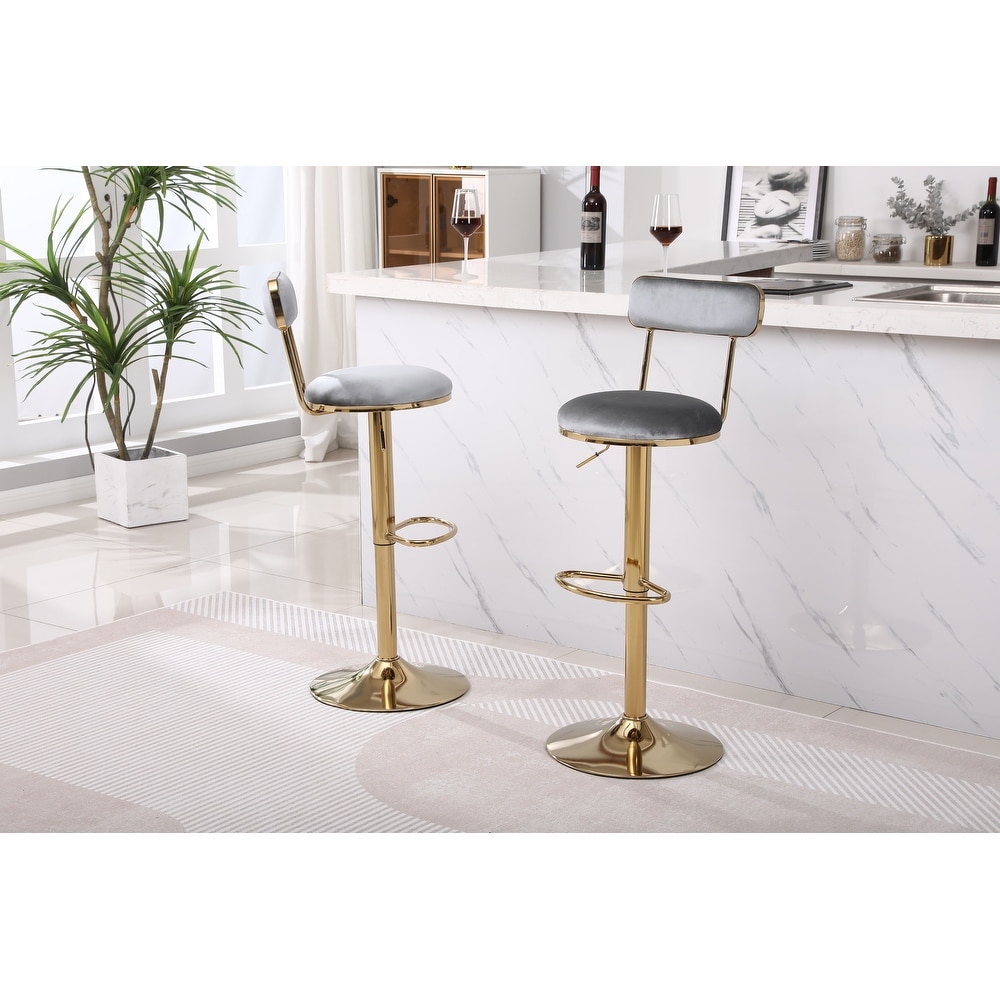 Bar Stools with Back and Footrest Counter Height Dining Chairs 2pcs/ctn