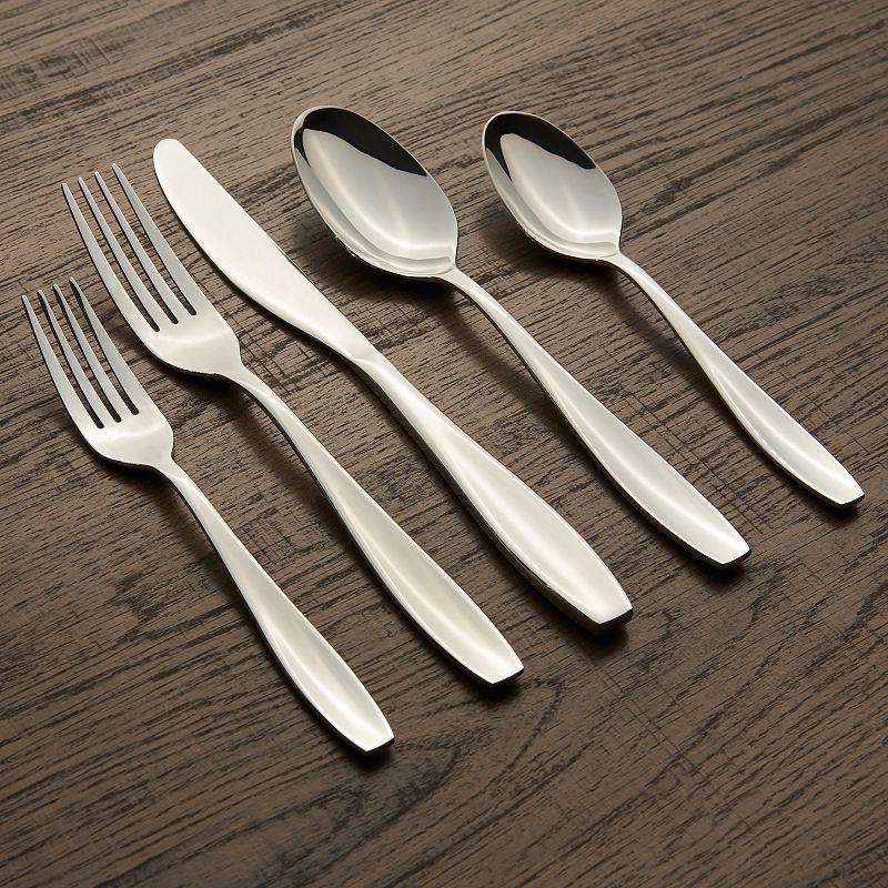 Cambridge Tyrus Satin Mirror 89-pc. Flatware Set