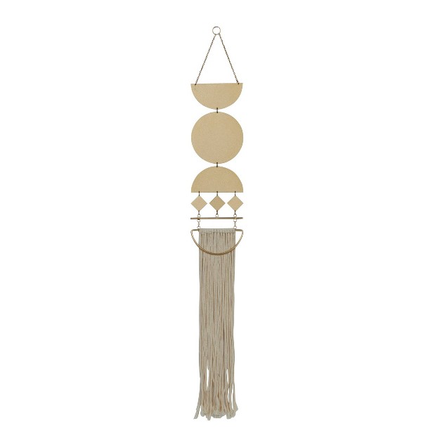 Metal Macrame Wall Decor With Fringe Detailing Gold Olivia amp May