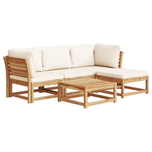 vidaXL Patio Sofa with Cushions 2Seater Outdoor Loveseat Solid Wood Acacia