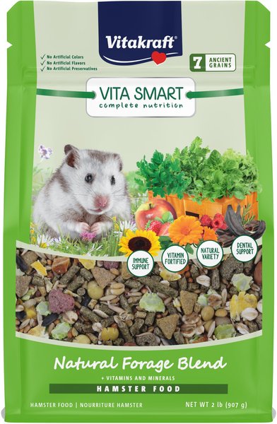 Vitakraft Vita Smart Complete Nutrition Premium Fortified Blend with Added Vitamins Hamster Food， 2-lb bag