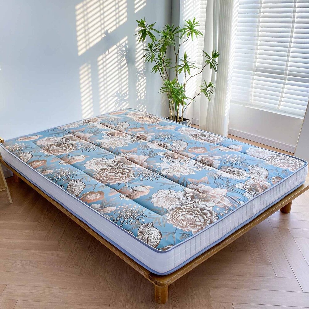 6 inch Floral Pattern Floor Bed Roll Up Futon Mattress