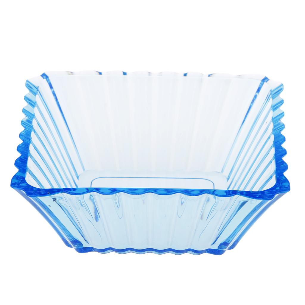 Acrylic Salad Fruit Dessert Candy Bowl Holder Tray Basket Blue